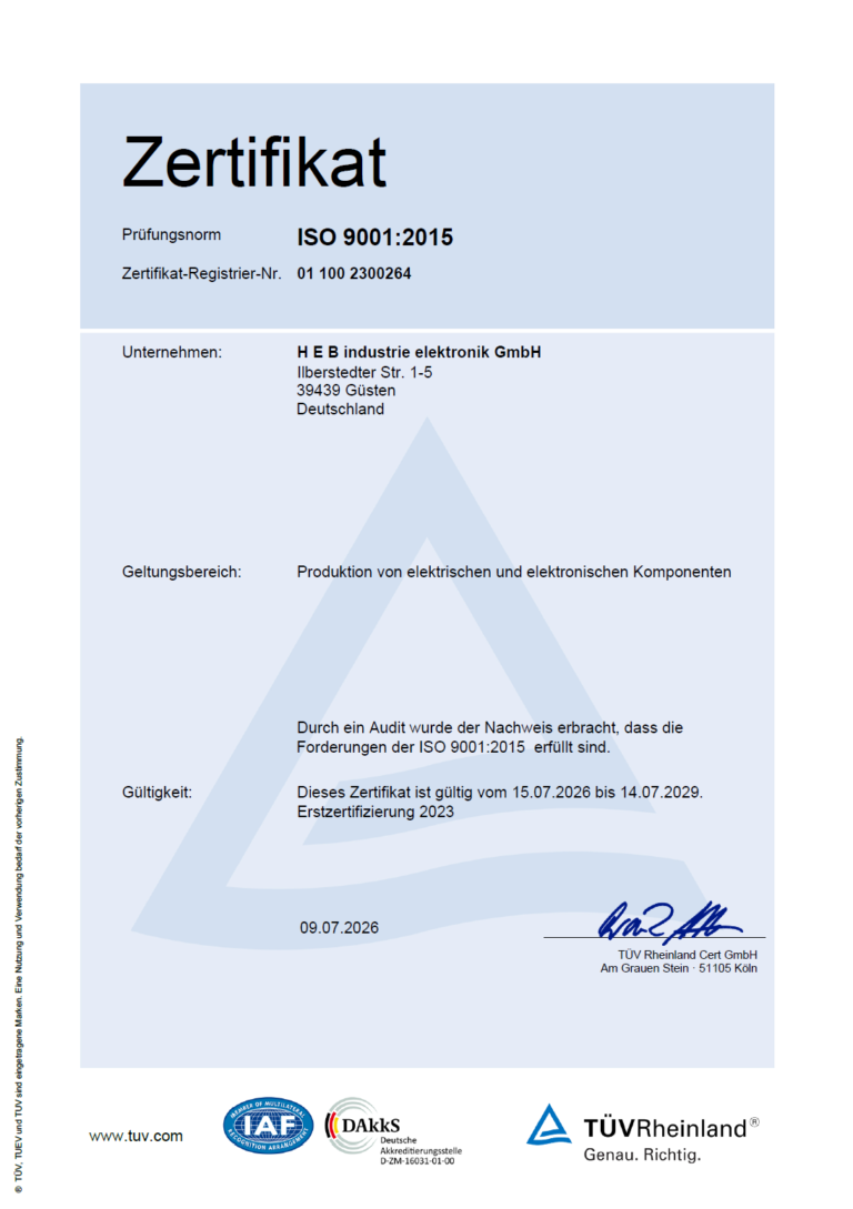 Zertifikat ISO 9001:2015